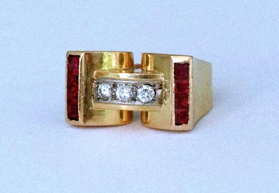 ART DECO FRENCH COCKTAIL RING