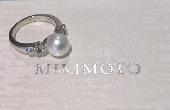 MIKIMOTO PEARL AND DIAMOND RING