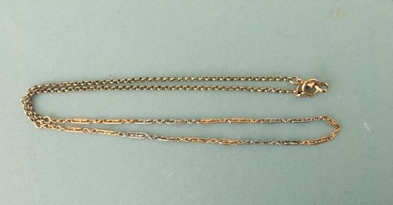 VINTAGE LONG 18ct  GOLD AND PLATINUM CHAIN