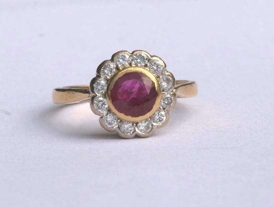 Antique Engagement Rings Ruby Diamond Ring