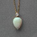 Opal And Diamond Heart Shape Pendant.