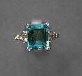 1940s Aquamarine And Diamond Ring.