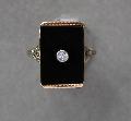 Art Deco Onyx And Diamond Ring