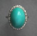 Vintage Turquoise And Diamond Ring