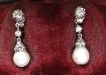 Edwardian Natural Pearl And Diamond Earrings