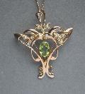 Art Nouveau Peridot And Pearl Pendant