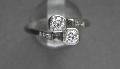 Art Deco Two Stone Twist Engagement Ring