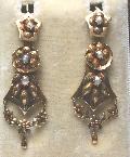 Art Nouveau Gold And Pearl Drop Earrings