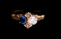 Vintage Diamond And Sapphire Two Stone Ring