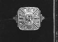 Square Diamond Engagement Ring Circa 1930