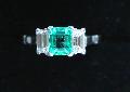 Columbian Emerald And Diamond Engagement Ring