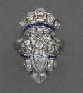 Unusual Diamond And Sapphire Ring