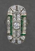 Edwardian Emerald And Diamond Plaque Ring