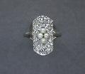 Edwardian Pearl And Diamond Tablet Ring