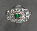 1930s Engagement Emerald And Diamond Ring