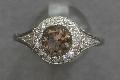  Diamond And Citrine Engagement Ring