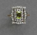 Peridot And Diamond Engagement Ring