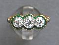 Art Deco Three Stone Engagement Ring.