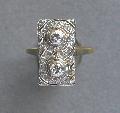 Edwardian Diamond Engagement Plaque Ring.
