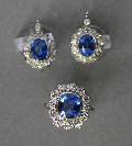 Sapphire And Diamod Ring And Earrings