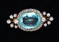 Edwardian Aquamarine And Diamond Brooch