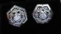 Art Deco Stud Diamond Earrings