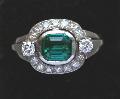 Art Deco Fab Emerald And Diamond Ring