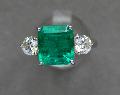 Columbian Emerald And Diamond Engagement Ring