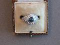 Caboushon Sapphire And Diamond Ring 1930s