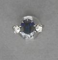 Platinum Sapphire And Diamond Three Stone Ring