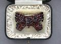 Victorian Garnet Bow Brooch
