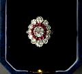 Edwardian Ruby And Diamond Cluster Ring