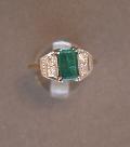 Art Deco Emerald And Diamond Ring