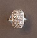 Art Deco Diamond Tablet  Ring