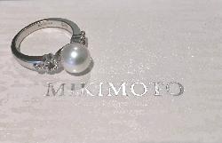 Mikimoto Pearl And Diamond Ring