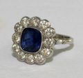 Vintage Sapphire Diamond Engagement Ring
