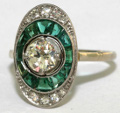 Art Deco Emerald and Diamond Ring