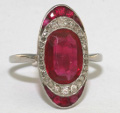 Art Deco Ruby and Diamond Ring