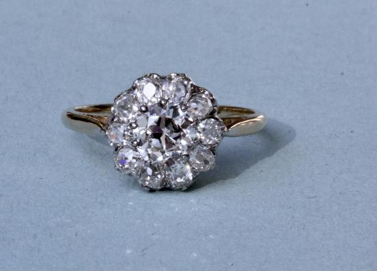 ANTIQUE DIAMOND CLUSTER ENGAGEMENT RING