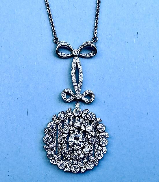 FABULOUS EDWARDIAN DIAMOND PENDANT.