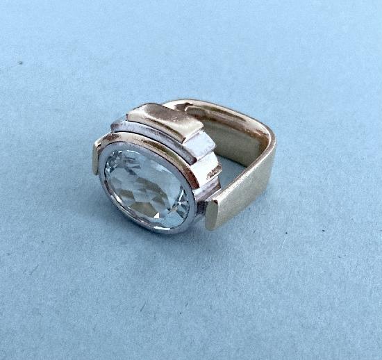RETRO AQUAMARINE COCKTAIL RING