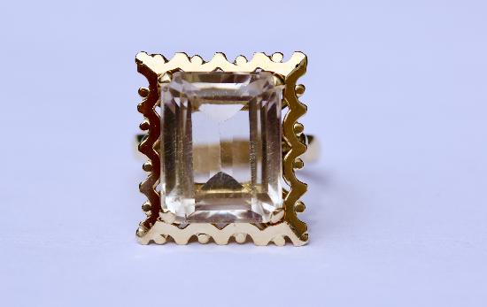 RETRO CITRINE COCKTAIL RING