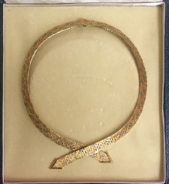 RETRO HEAVY GOLD CHOKER NECKLACE