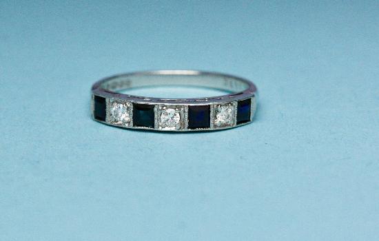 SAPPHIRE AND DIAMOND ETERNITY RING