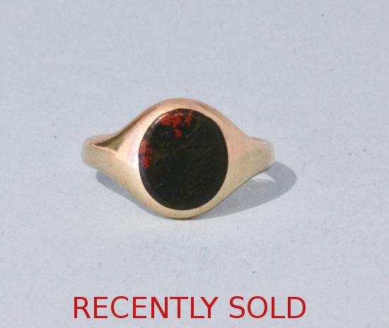 BLOODSTONE SIGNET RING 