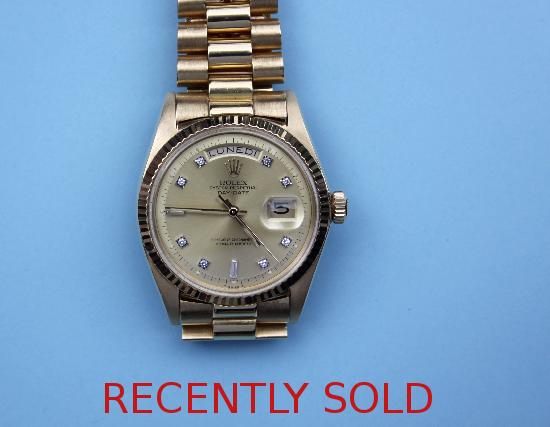 GENTS ROLEX GOLD OYSTER DAY DATE WRIST WATCH