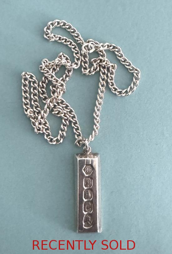 SILVER INGOT WITH SILVER CHAIN