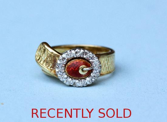 VINTAGE DIAMOND AND ENAMEL BUCKLE RING VINTAGE DIAMOND AND ENAMEL BUCKLE RING