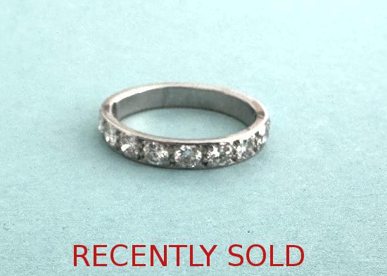 VINTAGE PLATINUM DIAMOND HALF ETERNITY RING 