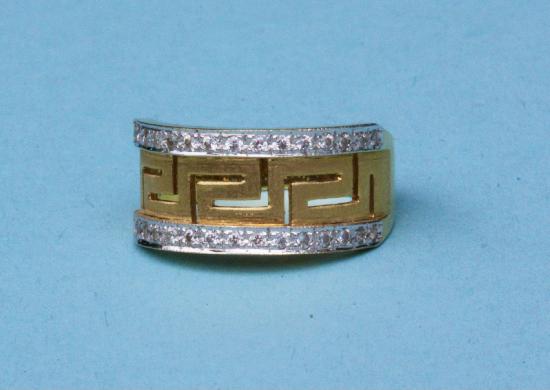STYLISH DIAMOND GREEK PATTERN BAND RING